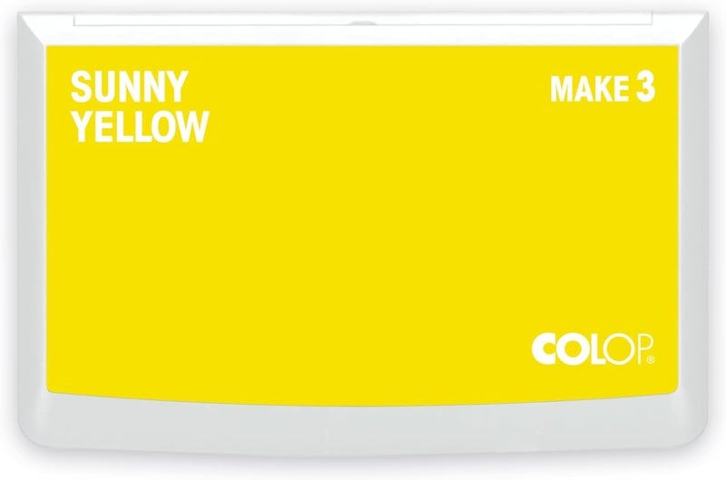 Colop Make Series, Ink Stamp Pads, with Non-Toxic Premium Ink, Water-Based Acid-Free (Sunny Yellow- Large) - Image 1